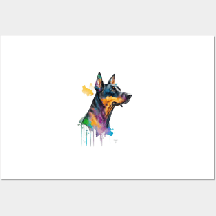 Beauceron Dog In Watercolor & Pen Posters and Art